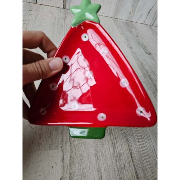 Raz Carole King tree unique plate appetizer mini Xmas decor unique Paula buttel - Picture 3 of 7